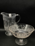 Lot of 2 Early American Pattern Glass Pieces