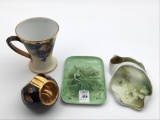 Lot of 4 Painted Porcelain Pieces Including