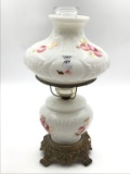 Electrified Floral Paint Design Dbl Globe Lamp