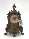Sm. Ornate Metal Bedroom Wind Up Clock