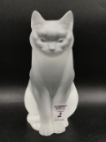 Lalique France Frosted Crystal Lg. Sitting Cat