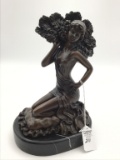 Bronze Art Deco Statue-Lady Dancer Kneeling