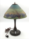 Signed Pairpoint Shade Metal Base Lamp