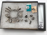 Sterling Silver/925 Charm Bracelet w/