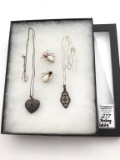 Lot of 4 Sterling Silver Pieces Including Heart