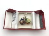Lot of 2 Sm. Enamel Decorated Pendants