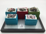 Lot of 5 Jeweled Boxes including 3-Butterfly