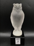 Lalique France Frosted Owl on Base