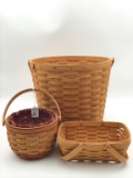 Lot of 3 Various Size Longaberger Baskets