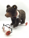 Vintage Ride on Steiff Bear on Wheels-
