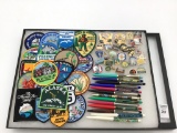 Collection of Souvenir Pens, Patches & Pins