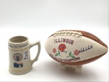 Lot of 2 Illini Collectibles Including Signed