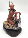 Porcelain Indian Statue (12 1/2 Inches Tall)