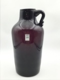 Very Lg. Dark Amethyst Glass Handled Vase