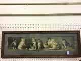 Framed Vintage Yard Long of Kittens