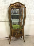 Ornate European Glass Door Display Cabinet w/