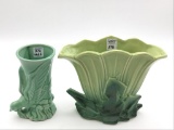 Lot of 2 Including McCoy Vase (8 1/2 In Tall)