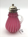Antique Opalescent Striped Syrup Pitcher