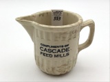 Spatterware Adv. Cream Pitcher-Compliments