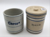 Lot of 2 Including Stoneware Blue & White Banded