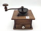 Primitive Wood One Drawer Coffee Grinder
