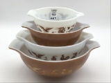 Vintage Pyrex Set of 4 Cinderella Mixing Bowls-