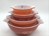 Vintage Pyrex Set of 4 Cinderella Mixing Bowls-