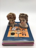 Lot of 2 Vintage Ladies Head Vases Including