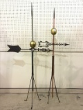 Lot of 2 Lightening Globe Stands w/ Metal