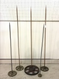 Lot of 5 Homemade Lightening Globe Stands