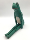 Wood Jointed Frog (16 Inches Tall when Sitting)