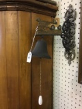 Wall Hanging Iron Bell w/ Horse & Carriage