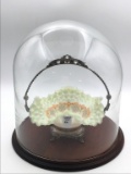 Victorian Brides Basket w/ Lg. Glass Dome