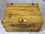 Adv. Wood Lift Top Box Marked John