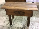 Homemade Primitive Table w/ Adv. Republics