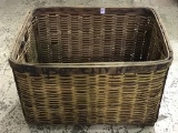 Very Lg. Unique Primitive Woven Wood Basket