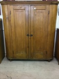 Nice Primitive Two Door Cabinet w/ Rounded