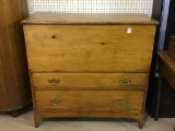 Primitive Wood Lift Top Blanket Chest w/ 2 Lower