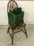 Lot of 2 Including Wood Chair & Vintage Green