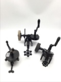 Lot of 3 Antique Hand Crank Bench Mount Grinders