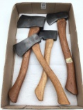 Lot of 4 Vintage Wood Handled Axes Including