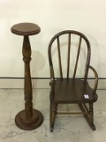 Lot of 2 Including Vintage Child's Bentwood Rocker