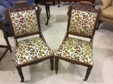 Lot of 2 Victorian Floral Upholstered Parlor