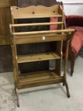 Lot of 2 Including Wood Quilt Rack & Open Shelf