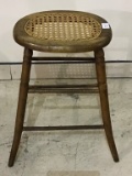 Antique Cane Seat Stool (22 Inches Tall)