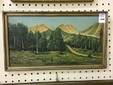 Sm, Framed Mountain Landscape on Board
