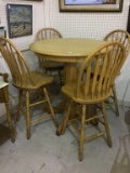 Very Nice Custom Made Tall Pedestal Round