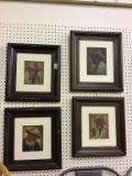 Lot of 4 Framed & Signed Paintings on Canvas