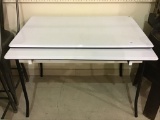 Black & White Porcelain One Drawer Table