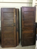 Lot of 7 Vintage 5 Panel Wood Interior Doors